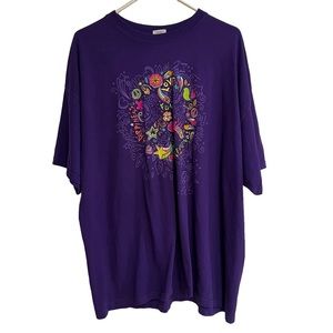 Gildan Blue Crew Neck Short Sleeve Love Fun Happiness Friends T Shirt Size 2XL